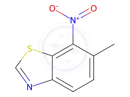 Chemical structure of Benzothiazole, 6-methyl-7-nitro-(9CI)