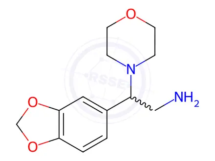 Chemical structure of 2-(2H-1,3-benzodioxol-5-yl)-2-(morpholin-4-yl)ethan-1-amine