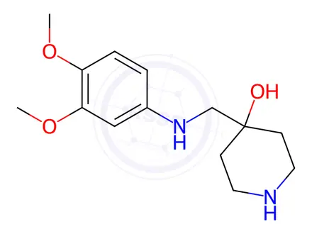 Chemical structure of 4-(((3,4-Dimethoxyphenyl)amino)methyl)piperidin-4-ol