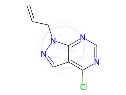 Chemical structure of 4-chloro-1-(prop-2-en-1-yl)-1H-pyrazolo[3,4-d]pyrimidine