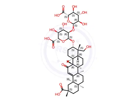 Chemical structure of Glycyrrhizic Acid Impurity 1 Monomer (Ammonium Glycyrrhizate EP Impurity A Monomer)