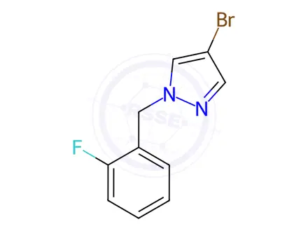 Chemical structure of 4-Bromo-1-[(2-fluorophenyl)methyl]-1H-pyrazole