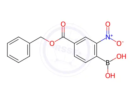 Chemical structure of (4-((Benzyloxy)carbonyl)-2-nitrophenyl)boronic acid