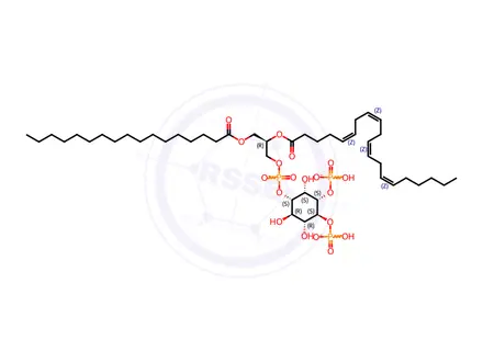 Chemical structure of 17:0-20:4 PI (3,4) P2