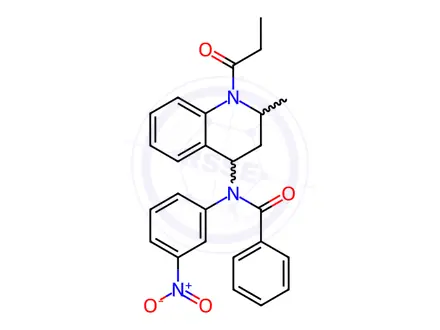 Chemical structure of N-{3-nitrophenyl}-N-(2-methyl-1-propionyl-1,2,3,4-tetrahydroquinolin-4-yl)benzamide