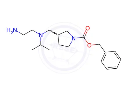 Chemical structure of (S)-2-{[(2-Amino-ethyl)-isopropyl-amino]-methyl}-pyrrolidine-1-carboxylic acid benzyl ester