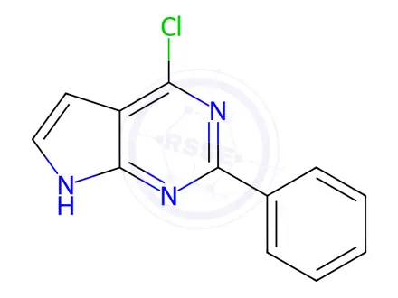 Chemical structure of 4-Chloro-2-phenyl-7h-pyrrolo[2,3-D]pyrimidine
