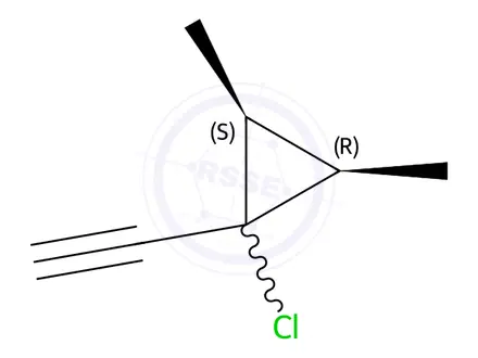 Chemical structure of Cyclopropane, 1-chloro-1-ethynyl-2,3-dimethyl-, (1alpha,2alpha,3alpha)-(9CI)