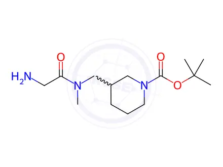 Chemical structure of tert-Butyl 3-((2-amino-N-methylacetamido)methyl)piperidine-1-carboxylate