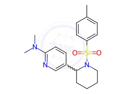 Chemical structure of N,N-dimethyl-5-(1-tosylpiperidin-2-yl)pyridin-2-amine