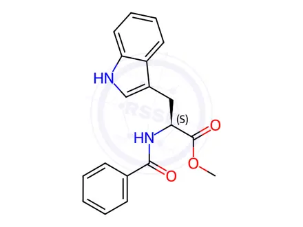 Chemical structure of Tryptophan, N-benzoyl-, methyl ester (7CI)