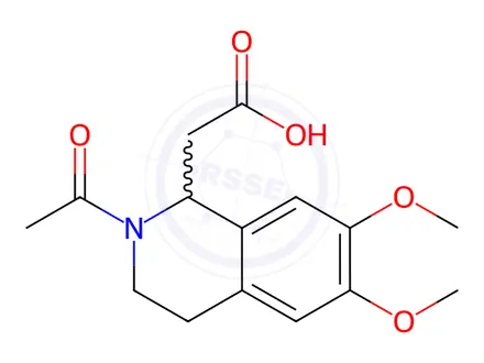 Chemical structure of 2-(2-Acetyl-6,7-dimethoxy-1,2,3,4-tetrahydroisoquinolin-1-yl)acetic acid