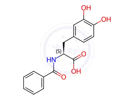 Chemical structure of N-benzoyl-3-hydroxy-L-tyrosine