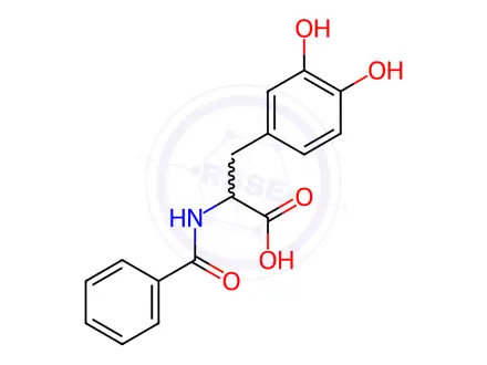Chemical structure of N-benzoyl-3-hydroxy-D-tyrosine