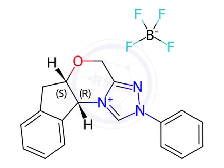 Chemical structure of (5aS,10bR)-2-Phenyl-5a,10b-dihydro-4H,6H-indeno[2,1-b][1,2,4]triazolo[4,3-d][1,4]oxazin-2-iumtetrafluoroborate