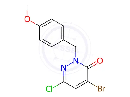 Chemical structure of 4-Bromo-6-chloro-2-(4-methoxybenzyl)pyridazin-3(2H)-one