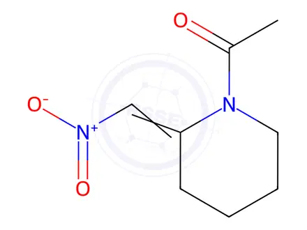 Chemical structure of Piperidine, 1-acetyl-2-(nitromethylene)-(9CI)