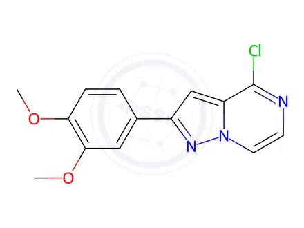 Chemical structure of 4-Chloro-2-(3,4-dimethoxyphenyl)pyrazolo[1,5-a]pyrazine