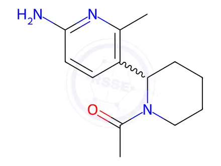 Chemical structure of 1-(2-(6-Amino-2-methylpyridin-3-yl)piperidin-1-yl)ethanone