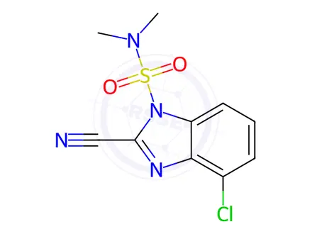 Chemical structure of 4-Chloro-2-cyano-N,N-dimethyl-1H-benzo[d]imidazole-1-sulfonamide