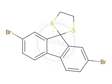 Chemical structure of 2,7-Dibromospiro[fluorene-9,2'-[1,3]dithiolane]