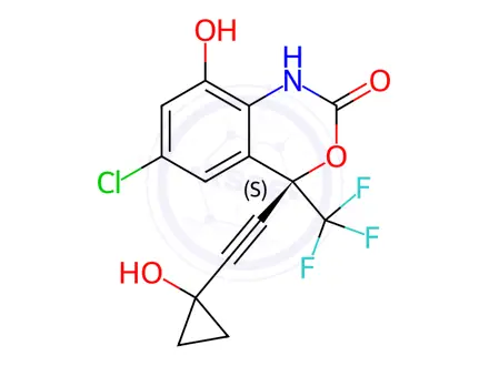 Chemical structure of Efavirenz Impurity 15(8,14-Dihydroxy Efavirenz)
