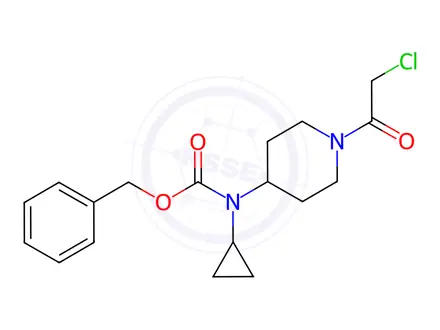 Chemical structure of [(R)-1-(2-Chloro-acetyl)-piperidin-3-yl]-cyclopropyl-carbamic acid benzyl ester