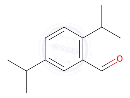 Chemical structure of Benzaldehyde, 2,5-bis(1-methylethyl)-