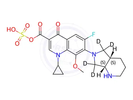 Chemical structure of rac cis-Moxifloxacin-d4 Acyl Sulfate