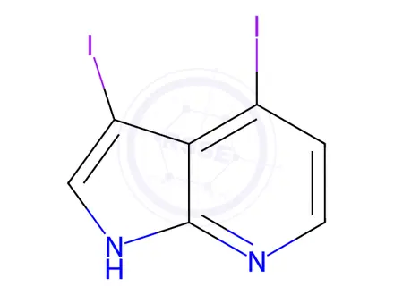 Chemical structure of 3,4-Diiodo-7-azaindole3,4-Diiodo-1H-pyrrolo[2,3-b]pyridine