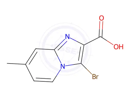 Chemical structure of 3-Bromo-7-methylimidazo[1,2-a]pyridine-2-carboxylic acid