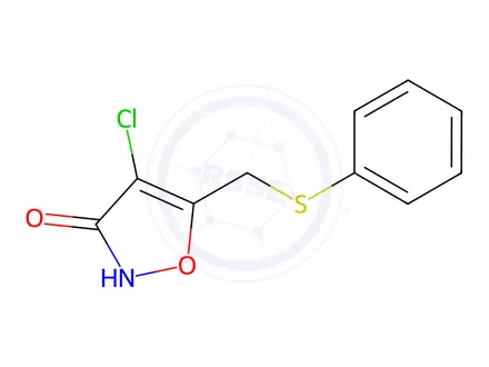 Chemical structure of 4-Chloro-5-((phenylthio)methyl)isoxazol-3(2H)-one