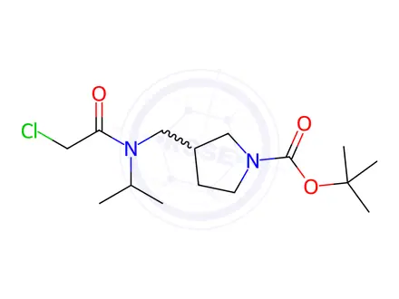 Chemical structure of tert-Butyl 3-((2-chloro-N-isopropylacetamido)methyl)pyrrolidine-1-carboxylate