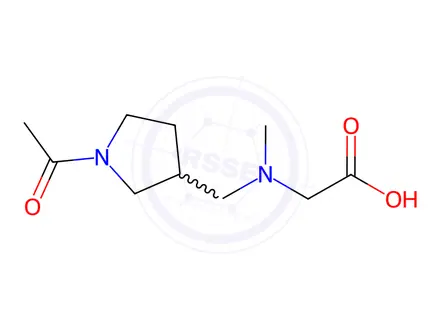 Chemical structure of 2-(((1-Acetylpyrrolidin-3-yl)methyl)(methyl)amino)acetic acid