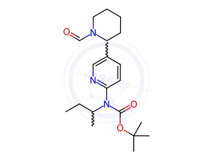 Chemical structure of tert-Butyl sec-butyl(5-(1-formylpiperidin-2-yl)pyridin-2-yl)carbamate