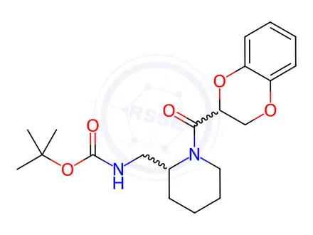 Chemical structure of [1-(2,3-Dihydro-benzo[1,4]dioxine-2-carbonyl)-piperidin-2-ylMethyl]-carbaMic acid tert-butyl ester