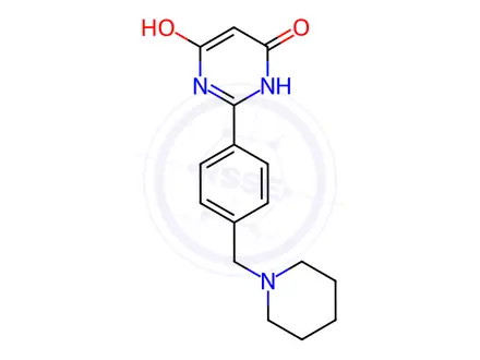 Chemical structure of 2-[4-(1-Piperidinylmethyl)phenyl]-4,6-pyrimidinediol