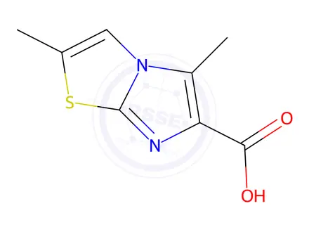 Chemical structure of Imidazo[2,1-b]thiazole-6-carboxylic acid, 2,5-dimethyl-
