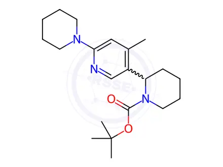 Chemical structure of tert-Butyl 2-(4-methyl-6-(piperidin-1-yl)pyridin-3-yl)piperidine-1-carboxylate