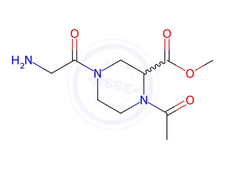 Chemical structure of Methyl 1-acetyl-4-(2-aminoacetyl)piperazine-2-carboxylate