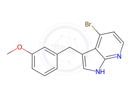 Chemical structure of 4-Bromo-3-(3-methoxybenzyl)-1H-pyrrolo[2,3-b]pyridine