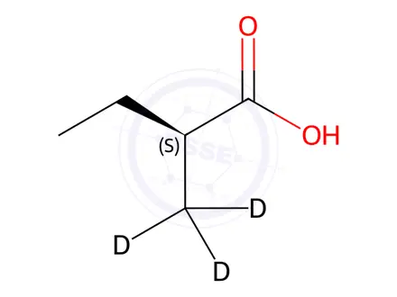 Chemical structure of (S)-(+)-2-Methylbutyric Acid-d3
