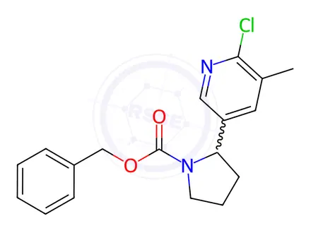 Chemical structure of Benzyl 2-(6-chloro-5-methylpyridin-3-yl)pyrrolidine-1-carboxylate