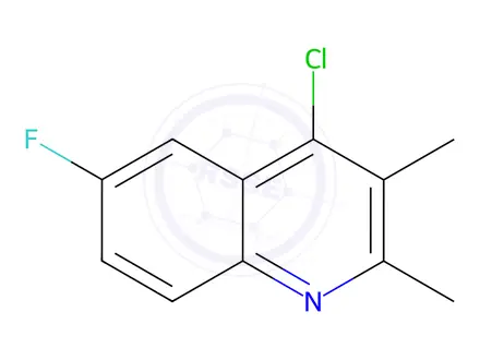 Chemical structure of 4-chloro-6-fluoro-2,3-dimethylquinoline