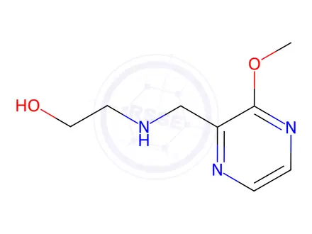 Chemical structure of 2-(((3-Methoxypyrazin-2-yl)methyl)amino)ethanol