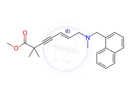 Chemical structure of Terbinafine Hydrochloride Impurity 18 (Carboxyterbinafine Methyl Ester)