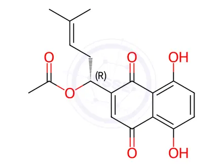 Chemical structure of Acetylshikonin