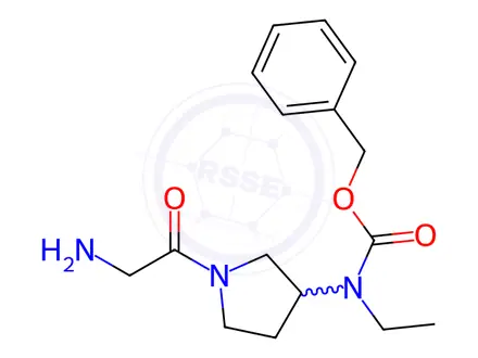 Chemical structure of Benzyl (1-(2-aminoacetyl)pyrrolidin-3-yl)(ethyl)carbamate
