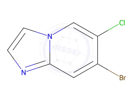 Chemical structure of Imidazo[1,2-a]pyridine, 7-bromo-6-chloro-