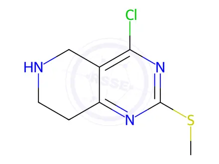 Chemical structure of 4-Chloro-5,6,7,8-tetrahydro-2-(methylthio)pyrido[4,3-d]pyrimidine